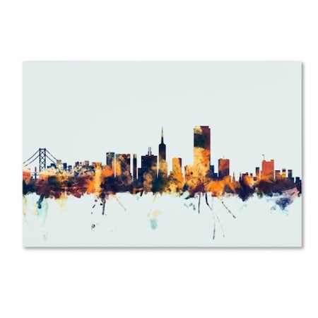 Michael Tompsett 'San Francisco Skyline Blue' Canvas Art,16x24